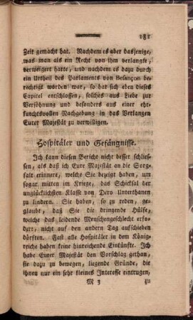 Hospitäler und Gefängnisse.