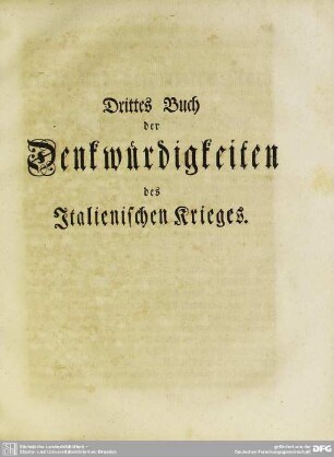 Drittes Buch der Denkwürdigkeiten des Italienischen Krieges