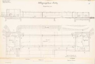 Schleppzugschleuse, Konty: Grundriss, Schnitt 1:100