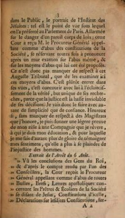 Observations sur le moyens d'abus proposés au Parlement de Paris contre l'institut des Jesuites