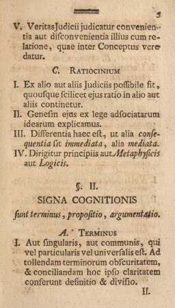 §. II. Signa cognitionis.