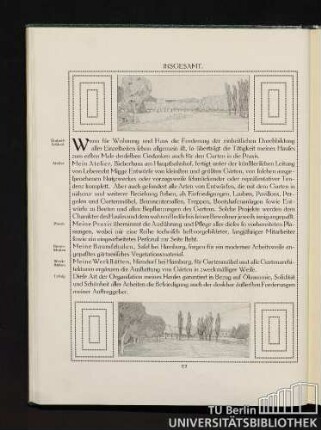 Insgesamt - Einheitlichkeit, Atelier, Praxis, Baumschulen, Werkstätten, Erfolg.
