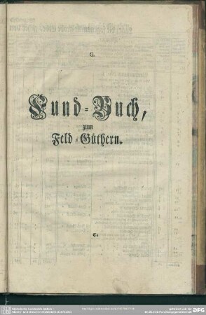 G. Fund-Buch, zum Feld-Güthern