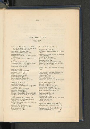 8. General Index, Vol. XXV.