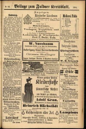 Zweite Ausgabe vom Samstag, den 14. Juli 1894.