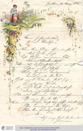 Einzelbrief von Sand, Hermann an Bauermeister, Ida