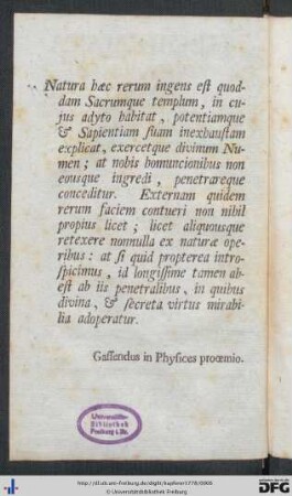 Gassendus in Physices prooemio.
