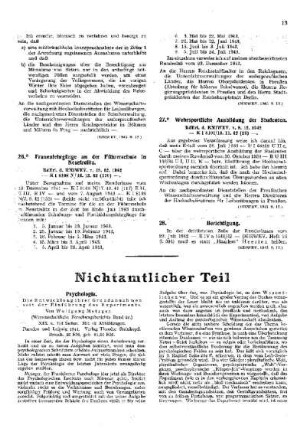 Nichtamtlicher Teil