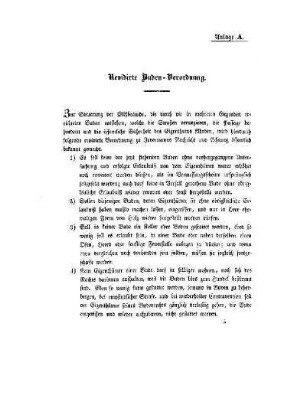 Anlage A. Revidirte Buden-Verordnung