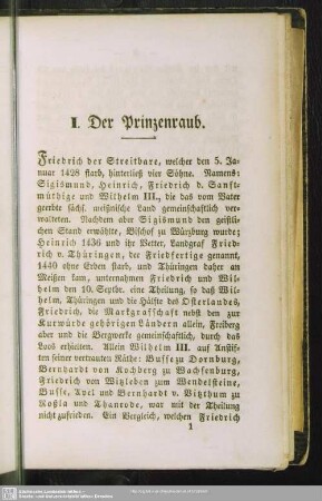 I. Der Prinzenraub
