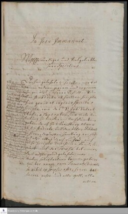 Brief von Friedrich Breckling an Gottlieb Spizel, (Abschrift).