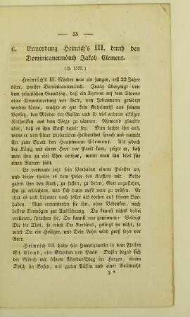 6. Ermordung Heinrich's III. durch den Dominicanermönch Jakob Clement. (J. 1589.)