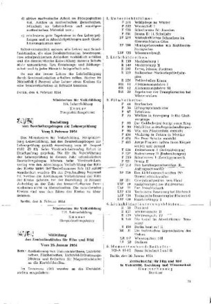 Bestellung von Beurteilungsbogen zur Lehrerprüfung : 34/54 vom 4. Februar 1954