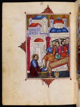 Illustration: Christus wäscht Petrus die Füße