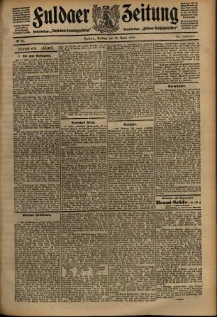 Zweite Ausgabe vom Freitag, den 10. April 1908.