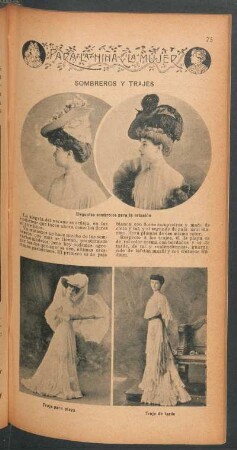 Para la niña y la mujer - Sombreros y trajes [Ilustración]