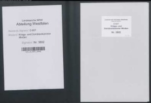 Forderung der hessischen Regierung auf Zahlung der Kontribution von den im Hessischen gelegenen Ländereien von Eingesessenen zu Eisbergen (Amt Hausberge)