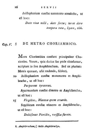 Cap. V. De metro choriambico.