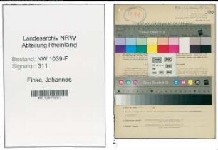 Entnazifizierung Johannes Finke , geb. 22.02.1905 (Bahnsekretaer)