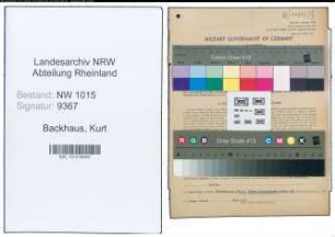 Entnazifizierung Kurt Backhaus , geb. 19.07.1908 (Kriminalsekretaer)