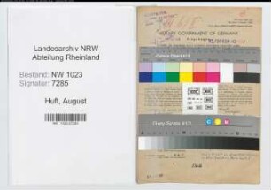 Entnazifizierung August Huft , geb. 22.05.1904 (Polizeibeamter)
