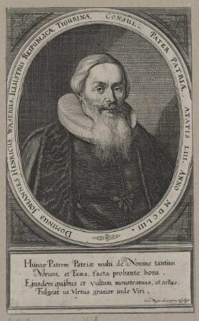 Bildnis des Johannes Henricus Waserus