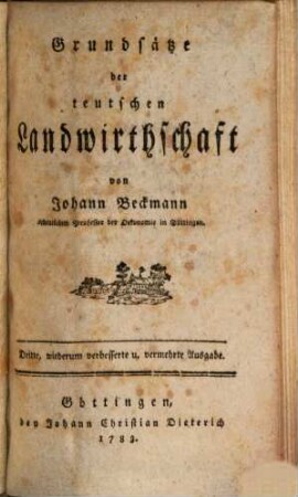 Grundsätze der teutschen Landwirthschaft