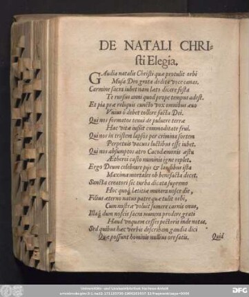 De Natali Christi Elegia.