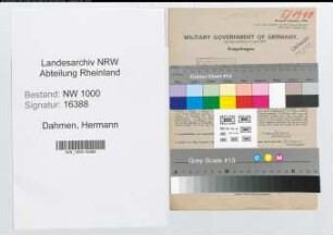 Entnazifizierung Hermann Dahmen, geb. 11.02.1911 (Schreiner)