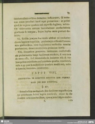 Caput VIII. Consuetudo In Scriptum Redacta Non Desinit Esse Jus Non Scriptum
