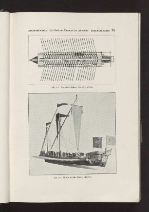 Fig. 112 Deck einer Galeere von oben gesehen Fig. 113 Mittelalterliche Galeere (Modell)