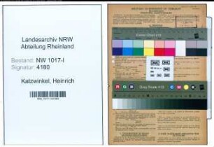 Entnazifizierung Heinrich Katzwinkel , geb. 21.01.1881 (Stadtbote)