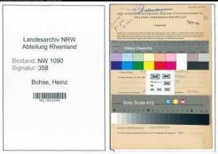 Entnazifizierung Heinz Bohse , geb. 16.07.1909 (Polizist)