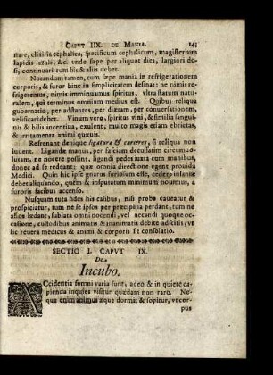 Sectio I. Caput IX. De Incubo.