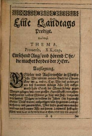 Landtagßpredigt : gehalten zu Torgaw ... 1605