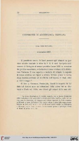 4.Ser.6.1888/89: Conferenze di archeologia cristiana : (anno XIII 1887-1888)