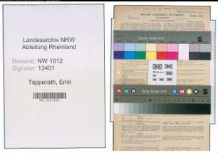 Entnazifizierung Emil Tapperath , geb. 16.10.1902 (Landwirt)