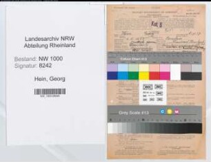 Entnazifizierung Georg Hein, geb. 06.08.1885 (Vers.Angest.)