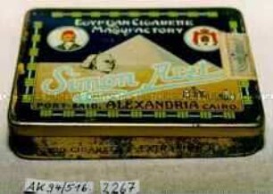 Blechdose für 20 CIGARETTES EXTRAFINE P. "Simon Arzt" EGYPTIAN CIGARETTE MANUFACTORY