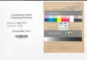 Entnazifizierung Paul Sonnenfels , geb. 15.08.1893 (Polizist)