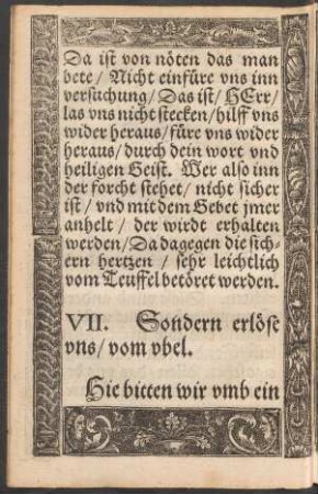 VII. Sondern erlöse uns/ vom ubel.