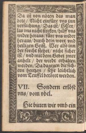 VII. Sondern erlöse uns/ vom ubel.