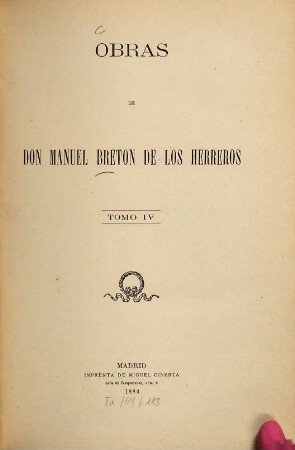Obras de Don Manuel Breton de los Herreros, 4