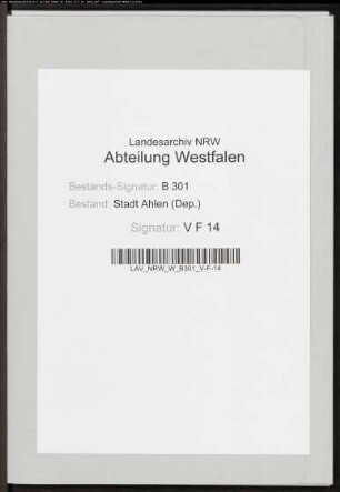 Westarp c(ontr)a ahlen.