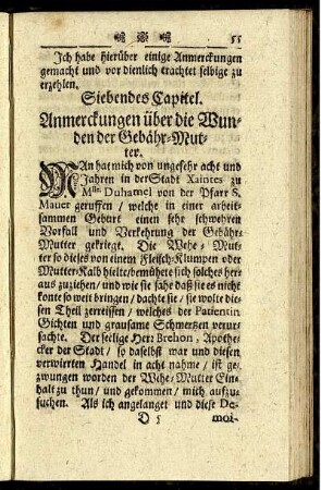 Siebendes Capitel. Anwendungen über die Wunden der Gebähr-Mutter.