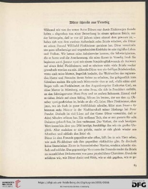 Dürer schreibt aus Venedig