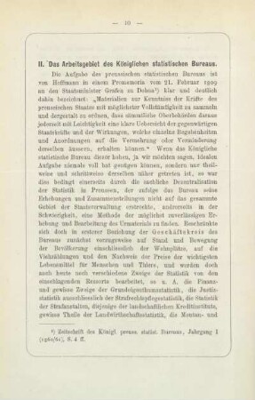 II. Das Arbeitsgebiet des Königlichen statistischen Bureaus
