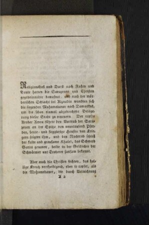 I. Verzweiflung und Liebe oder die Eroberung von Damaskus.
