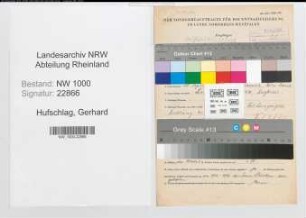 Entnazifizierung Gerhard Hufschlag, geb. 20.09.1899 (Krankenpfl.)