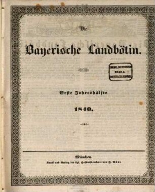 Bayerische Landbötin. 1840, 1